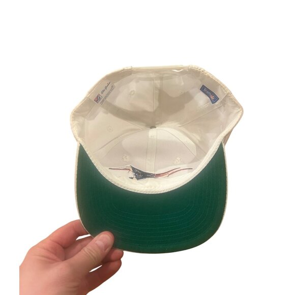 Vintage 1990's New England Patriots The Game Split Bar White Snapback Hat - Picture 4 of 7